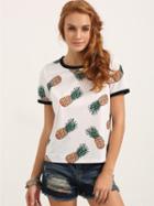 Shein Multicolor Short Sleeve Fruit Print T-shirt