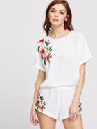 Shein Embroidery Loose Casual Shorts
