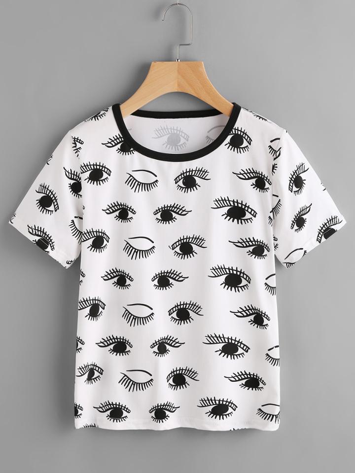 Shein Eyes Print Tee