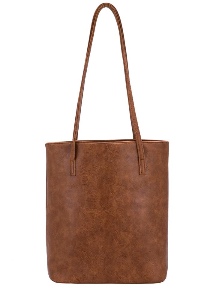Shein Brown Classical Pu Shoulder Bag
