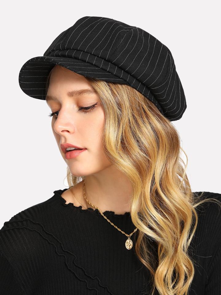 Shein Striped Bakerboy Hat