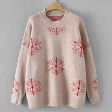 Shein Drop Shoulder Snowflake Pattern Jumper