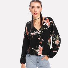 Shein Flower Print Tunic Top