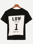 Shein Graphic Print Black T-shirt