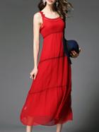 Shein Red Strap Backless Maxi Dress