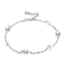 Shein Faux Pearl Detail 925 Sterling Silver Anklet