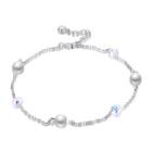 Shein Faux Pearl Detail 925 Sterling Silver Anklet