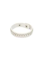 Shein White Pu Metal Studded Attached Bracelet