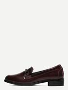 Shein Burgundy Metallic Embellished Slip-on Loafer Flats