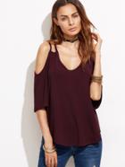 Shein Strappy Cold Shoulder T-shirt