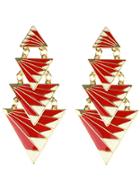 Shein Red Triangle Splice Earrings