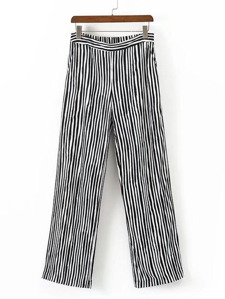 Shein Vertical Striped Straight Leg Pants