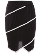 Shein Contrast Binding Asymmetric Skirt - Black