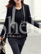 Shein Black Shawl Collar Car Coat