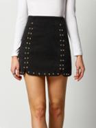Shein Black Rivet Corduroy Skirt