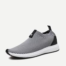 Shein Men Ribbed Detail Slip On Sneakers