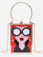 Shein Character Pattern Chain Crossbody Bag With Ring Handle