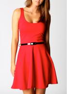 Rosewe Round Neck Hollow Back A Line Dress