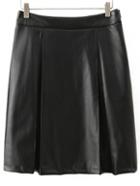 Shein Black Midi Pu Skirt