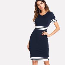 Shein Stripe Print Pencil Dress