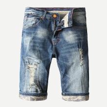 Shein Men Destroyed Rolled Hem Denim Shorts