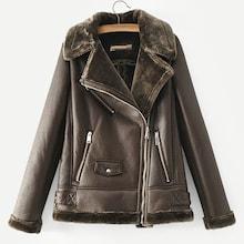 Shein Faux Fur Lined Pu Jacket
