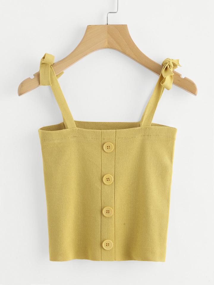 Shein Self Tie Shoulder Knit Cami Top