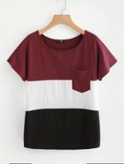 Shein Cut And Sew Pocket Tee