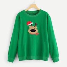 Shein Christmas Embroidered Sweatshirt