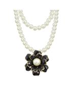 Shein Black Pearl Chain Necklace
