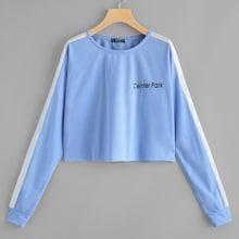 Shein Cut And Sew Letter Print Pullover