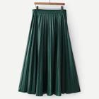 Shein Pleated Solid Pu Skirt