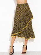 Shein Florals Ruffle Asymmetrical A-line Skirt