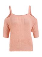 Shein Cold Shoulder Half Sleeve Knitted Sweater