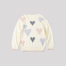 Shein Toddler Girls Heart Pattern Sweater