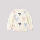 Shein Toddler Girls Heart Pattern Sweater