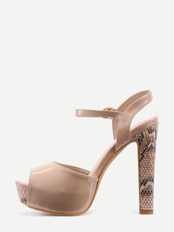 Shein Apricot Ankle Strap Platform Sandals