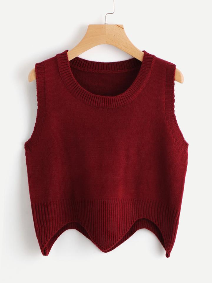 Shein Wave Hem Sweater Vest