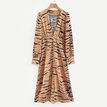 Shein Tiger Print Button Through Dress