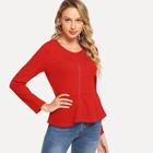 Shein Zipper Up Front Peplum Coat