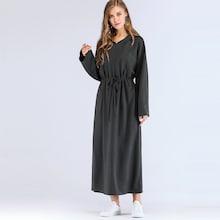 Shein Drawstring Waist Split Side Longline Hooded Dress