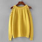 Shein Beaded Detail Open Shoulder Sweater