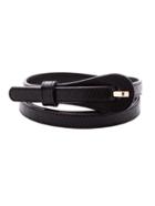 Shein Black Buckled Stylish Skinny Belt