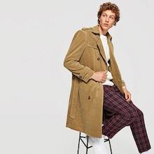 Shein Men Double Breasted Belted Corduroy Coat