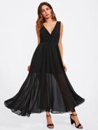 Shein Surplice Double Neck Swing Dress
