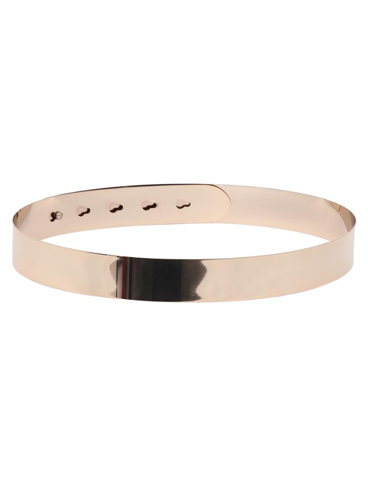 Shein Wide Full Metal Waist Belt - Gold