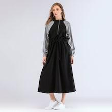 Shein Drawstring Waist Zip Front Dress