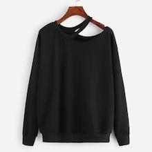 Shein Cold Shoulder Solid Sweatshirt