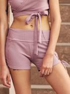 Shein Active Shirred Side Tie Detail Ribbed Shorts
