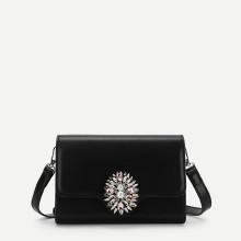 Shein Rhinestone Detail Flap Crossbody Bag